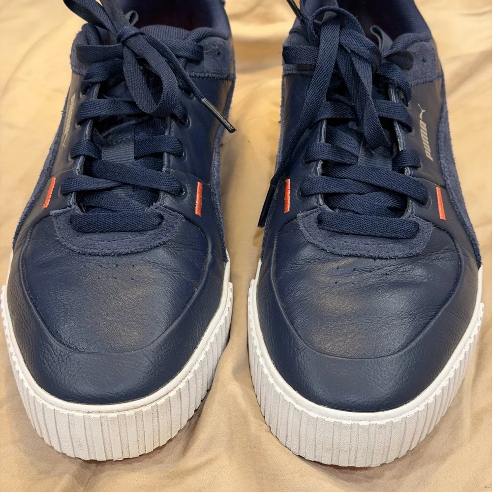 Puma‎ Women's Cali G Navy Spikeless Golf Leather and Suede Shoes Size 8 1/2